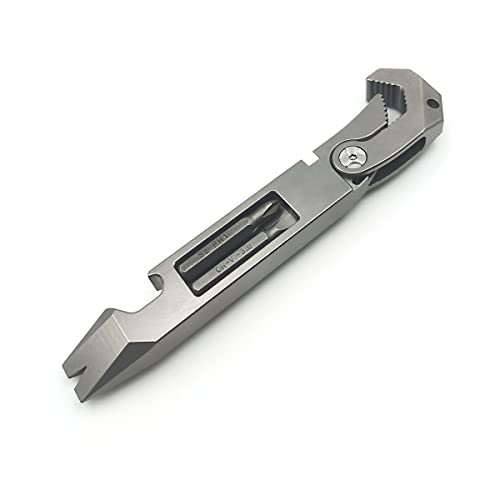 ResafeLy Edc Pry Bar,Titanium Multitool for Wrench, Screwdriver, Nail Puller, Bottle Opener with Pocket Clip