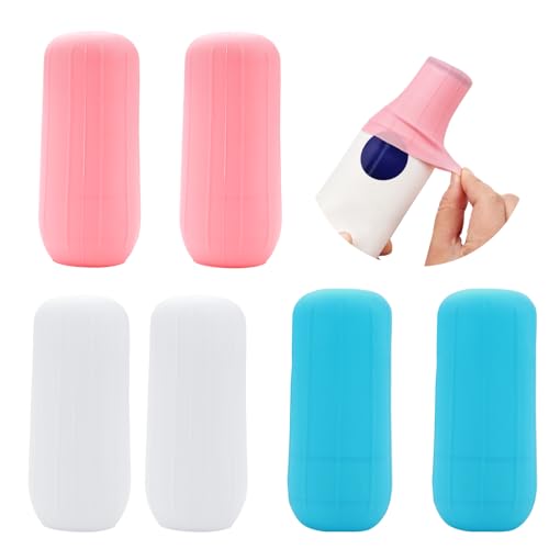 BBGifts 6 PCS Reusable Elastic Sleeve for Leak Proofing Travel Container in Luggage, Silicone Leak Locks for Travel Sized Toiletries Skins, Travel Accessories Gadgets for Women Girl