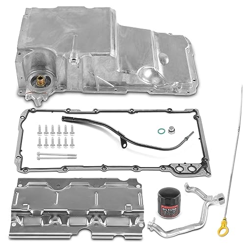 A-Premium 12628771 5Qts Aluminum Swap LS Engine Oil Pan Kit Low Profile Compatible with 1998-2018 GM F-Body, Chevy Camaro, Pontiac Firebird & 4.8L 5.7L 6.0L 8.1L LS1 LS6 L92 LQ4 LQ9