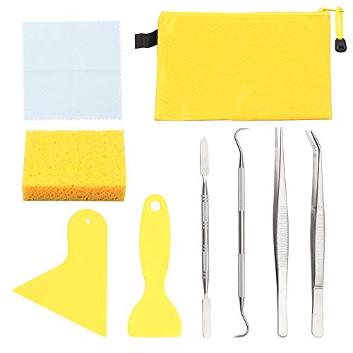 SPEEDWOX 9PCS Mosaic Tools and Supplies Beginners Set 2 Scrapers 2 Tweezers 1 Double-Ended Hook 1 Spatula 1 Sponge 1 Cleaning Cloth 1 Zippered Waterproof Bag Mosaic Making Kit