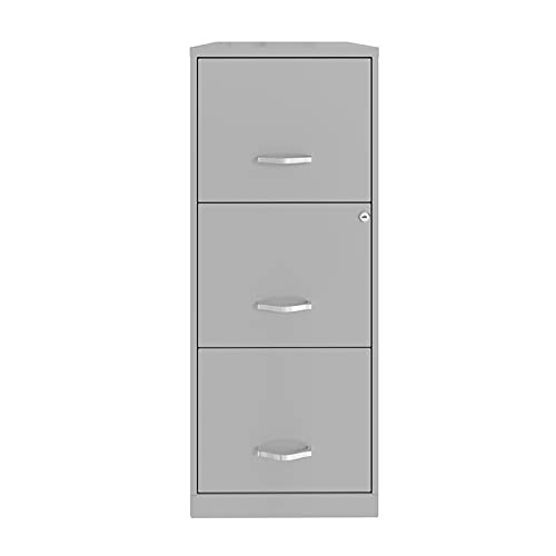 Hirsh Industries 3 Drawer Metal Vertical File Cabinet with Lock, Letter-Size, in Gray