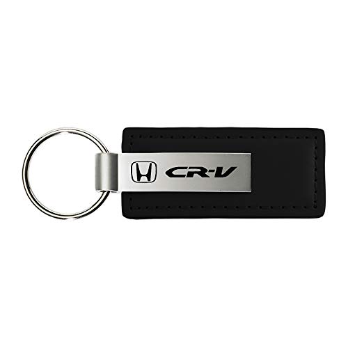 Honda CR-V CRV Leather Key Chain Black Rectangular Key Ring Fob