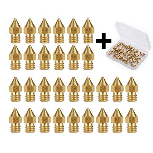 ACMYCH 30PCS 0.4mm 3D Printer Extruder Nozzles for Anet A8 Makerbot MK8 Creality CR-10 S4 S5 Ender 3 3Pro 5