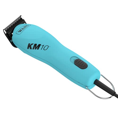 WAHL Professional Animal KM10 2-Speed Brushless Motor Pet, Dog & Horse Clipper Kit - Dog, Cat, Horse, Hog & More Grooming Supplies - Dog Hair Remover - Pet Grooming Clippers - Turquoise (#9791)