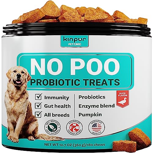 No Poo Chews for Dogs - No Poop Eating for Dogs - Dog Probiotics and Digestive Enzymes - Dog Bad Breath Aid for All Breeds - Dog Digestive Support and Gut Health - 180 Soft Chewables