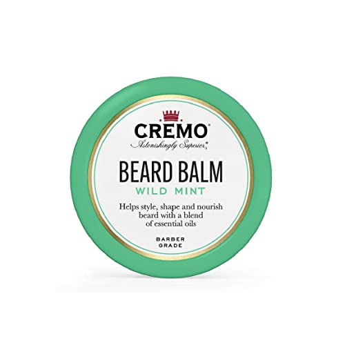Cremo Styling Beard Balm, Wild Mint Beard Balm, Nourishes, Shapes and Styles Longer, Fuller Beards, 2 Ounces (Packaging May Vary)