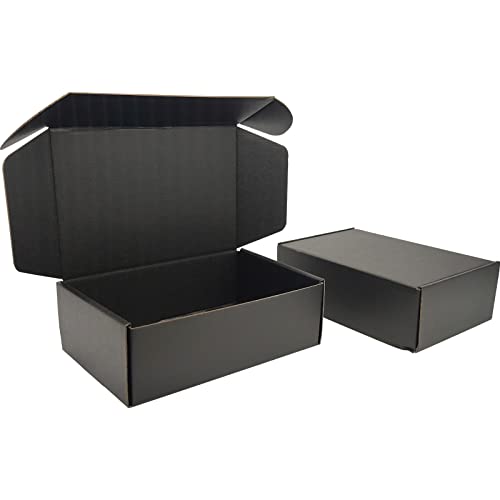 SENIAOAI Small 9x6x3 Black Shipping Boxes for Packaging Small Business Set of 25 Mailer Corruagated Cardboard Boxes for Shipping Mailing