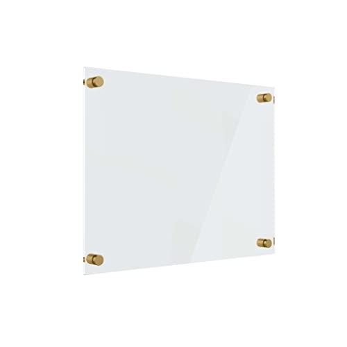 Acrylic Dry Erase Board | Non-Magnetic Floating Hanging Frameless White Board | for Office, School, and Home Walls | Kids and Adults (Clear - 18x24).