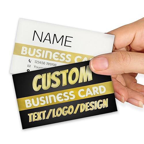 Custom Business Cards, Customize Business Cards With Your Logo/Image/Text, Double-Sided Printable-Waterproof 3.6"X2.1", Custom Business Cards For Small Business/Appointment Cards/Thank You Cards