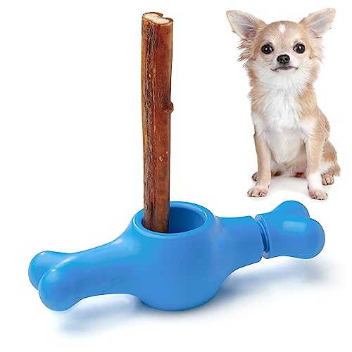 ChewEasy Interactive Bully Stick Holder for Dogs, Prevent Chocking Safety Device, Long Enough Screw to Lock, Seesaw Shape(Small)