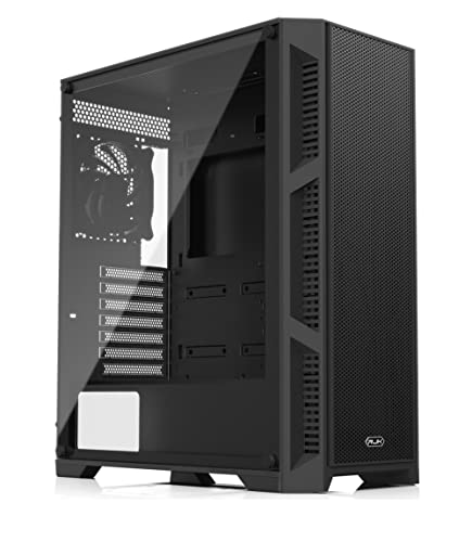 RAIJINTEK Arcadia III Tempered Glass Mid Tower ATX PC Case with Tempered Glass, High Airflow, Pre-Installed 1x120mm Fan, Black (0R20B00224)