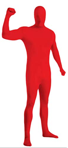 Aniler Men's and Women's Spandex Full Body Zentai Costume Bodysuit (Large, Red)