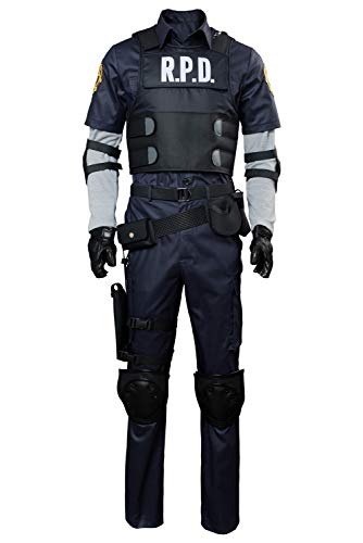 Adult Leon Kennedy Cosplay Costume Halloween Full Set Outfits (X-Large)