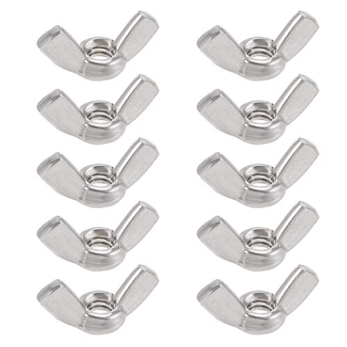 uxcell #1/4"-20 Wing Nuts 304 Stainless Steel Shutters Butterfly Nut Hand Twist Tighten Fasteners Parts 10pcs