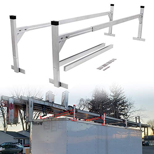 NIXFACE Adjustable Aluminum Trailer Ladder Rack Fit for Open and Enclosed Trailers