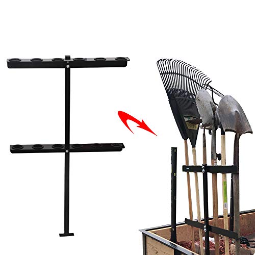 vikofan Landscape Hand Tool Rack - Trailer Shovel Racks for Lawn Equipment Holds 6 Tools Simplify Your Truck Organization