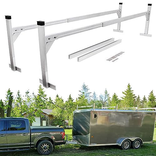 ELITEWILL Adjustable Trailer Ladder Rack Aluminum Trailer Ladder Roof Rack for Enclosed Trailers and Open Trailers
