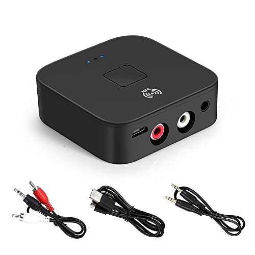 FANTIA NFC Bluetooth 5.0 Receiver 3.5mm AUX or RCA Input Speaker HiFi Wireless Audio Adapter Receiver