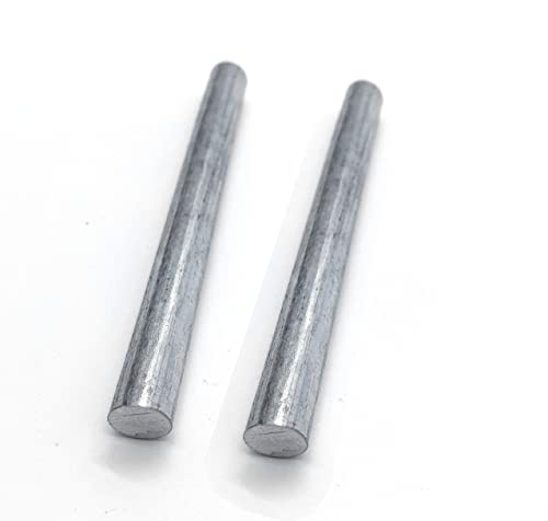 2pcs 99.99% High Purity Zinc Rod Zinc Metal Anode for School Scientific Experiment Research Diameter 10mm Length: 100mm