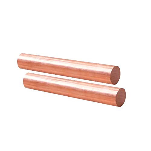 Tynulox 2Pcs Pure Copper Round Rod 1/4"(7mm) Dia 7.87" Length Bare Copper Cu Metal Rod for Metal Craft Hobbies