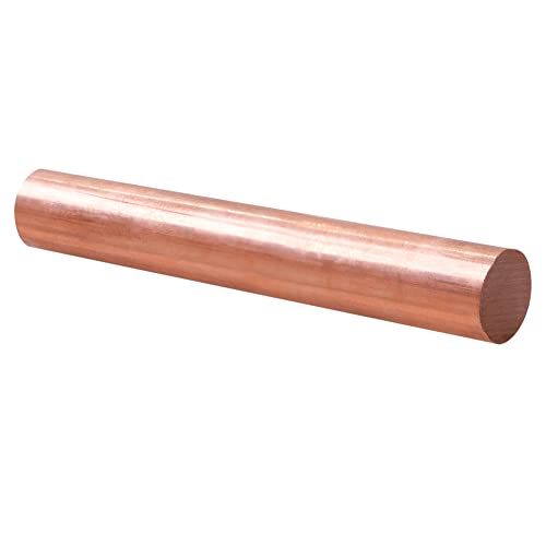 Ququyi 99.9% Pure Copper Round Rod 5/16" OD 8" Length Bare Copper Cu Metal Rod for Metal Craft Hobbies, Knife Making