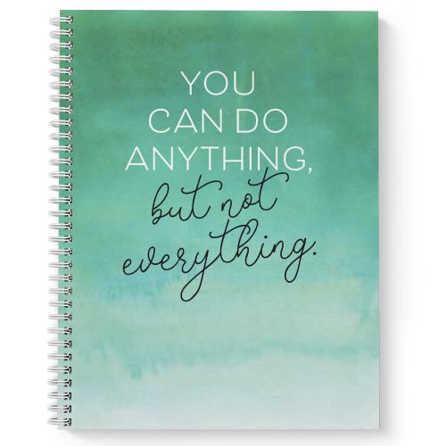 Softcover Not Everything 8.5" x 11" Motivational Spiral Notebook/Journal, 120 Checklist Pages, Durable Gloss Laminated Cover, White Wire-o Spiral. Made in the USA