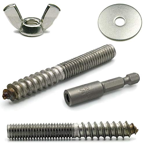 Hurricane Shutter Hardware Kit with Stainless Steel Hanger Bolts, Nuts, Washers & Bit - 31 Piece
