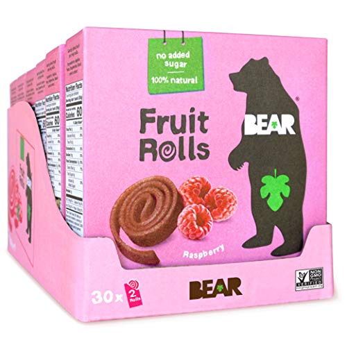 BEAR - Fruit Rolls - Raspberry - PINK, 0.7 Ounce (Pack of 30) (TRTAZ11A)