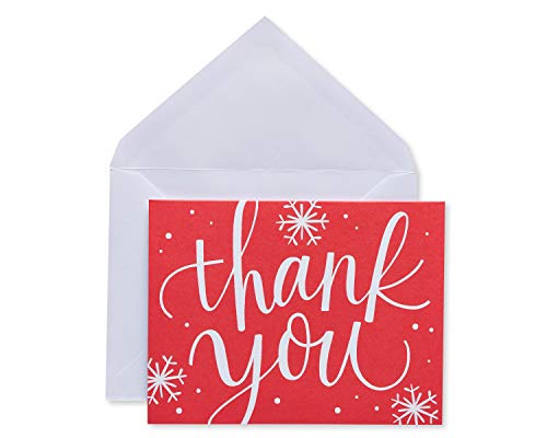 American Greetings Holiday Thank You Cards and Envelopes, Red Snowflake (25-Count)