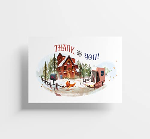 M Market On Mainstreet Mail Carrier Thank You Postcards, 30 Count, Made In The U.S.A.