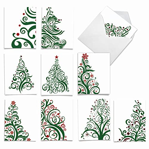 The Best Card Company - 10 Thank You Cards for Christmas - Assorted Holiday Gratitude Notecards, Bulk Thank Yous (4 x 5.12 Inch) - Just Fir You M5019XTG