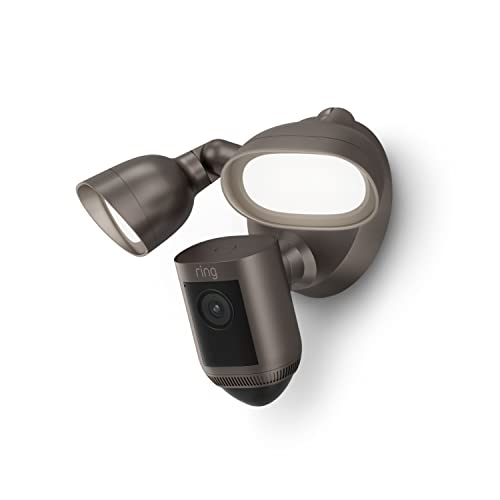 Introducing Ring Floodlight Cam Wired Pro with Birds Eye View and 3D Motion Detection, Dark Bronze