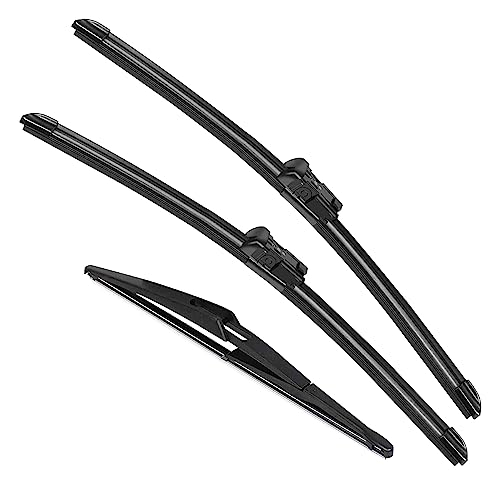 Halero 24"+17"+13" Windshield Wiper Blades Premium All-Season Durable and Quiet Silicone Wiper Blade Fit for 2011-2017 GMC Terrain/2011-2017 Chevrolet Equinox