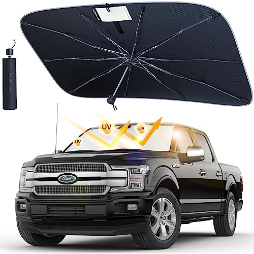 [2023 Newest] andobil Car Windshield Sun Shade Umbrella -Super Heat Insulation Protection- Foldable Sunshade for Car Windshield -Car Accessories Interior -Easy to Use-Out Keeps Car Cool - Large
