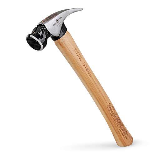 REAL STEEL 22 Oz Hickory Magnetic Head Milled Face Framing Hammer with Rip Claw 0403