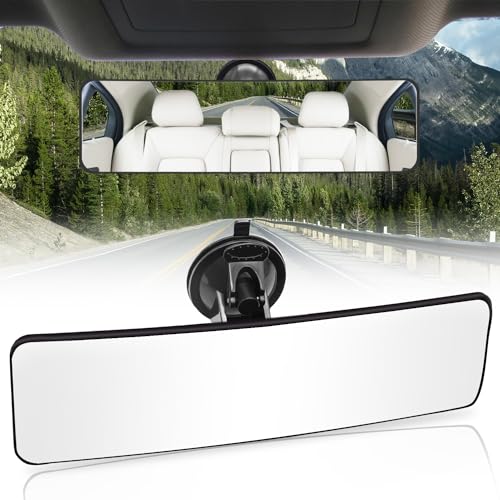 Rear View Mirror,Universal Rear View Mirror Anti-glare HD Adjustable Car Panoramic Rear View Mirror with Suction Cup(Widen the Field of View-Sector/Trapezoid/Rounded Rectangle)
