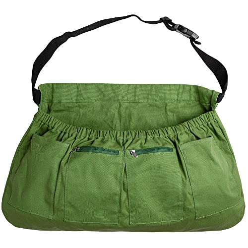 codree 1PCS Harvest Apron for Garden Vegetable-Adjustable Harvest Picking Apron with 4 Pockets for Gardeners Pick Fruit Berry Weeding