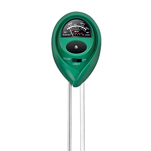 iPower 3-in-1 Test Kit, Soil Moisture/Light/pH Meter for House Plant Garden, Lawn, Farm, Ideal for Indoor & Outdoor Use (No Battery Needed), Round, Green