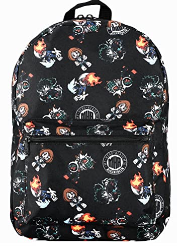 Bioworld My Hero Academia Anime Cartoon Chibi Print Sublimated Tech Backpack One Size Fits Most Multicolored