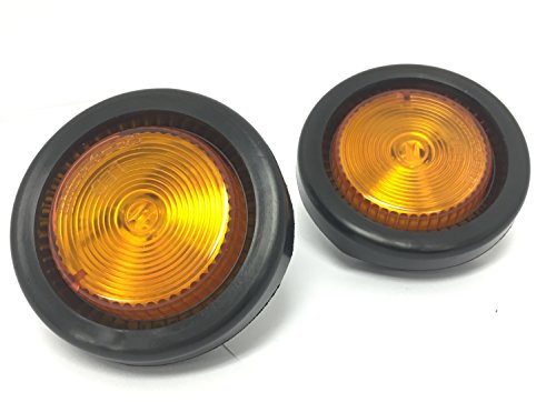 MAXXHAUL 80652 2" LED Round Clearance Side Marker Light Amber with Grommet Trailer Truck RV,2 Pack