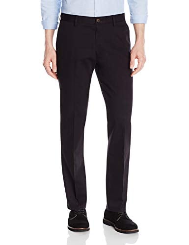 Goodthreads Men's Straight-Fit Wrinkle-Free Comfort Stretch Dress Chino Pant, Black, 34W x 30L