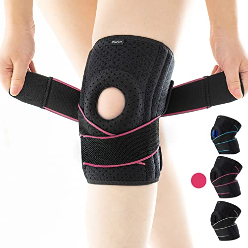 DOUFURT Knee Brace with Side Stabilizers for Meniscus Tear Knee Pain ACL MCL Injury Recovery Adjustable Knee Support Men and Women