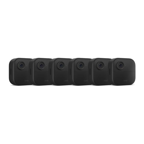 All-New Blink Outdoor 4 (4th Gen)  Wire-free smart security camera, two-year battery life, two-way audio, HD live view, enhanced motion detection, Works with Alexa  6 camera system