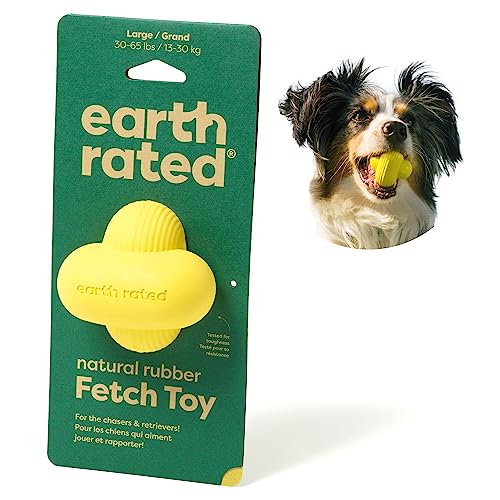 Earth Rated Dog Ball for Small, Medium and Large Dogs, Durable Natural Rubber Fetch Dog Toy, for Indoor and Outdoor Use, Large