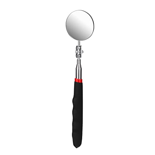 SAVITA Telescoping Inspection Mirror,Telescopic Mirror Tool with Extended Handle Machine Tool Inspection Mirrors for Checking Vehicle Condition(9.3-21.7Inch Handle)