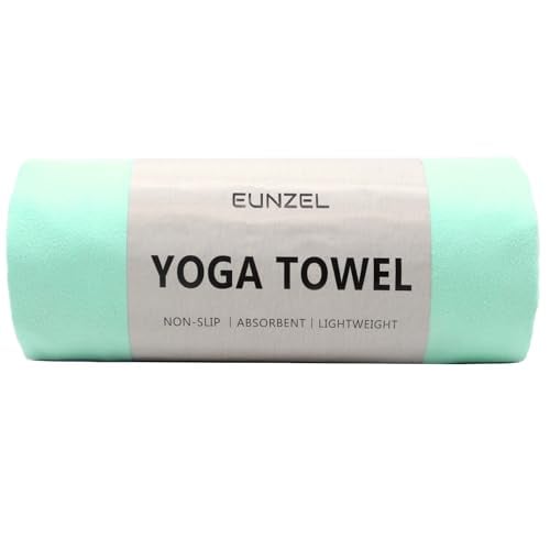 Eunzel Hot Yoga Towel Non Slip Yoga Mat Towel Non-Slip Sweat Absorbent Microfiber Towel for Hot Yoga, Pilates and Workout 72" x 26.5", Teal