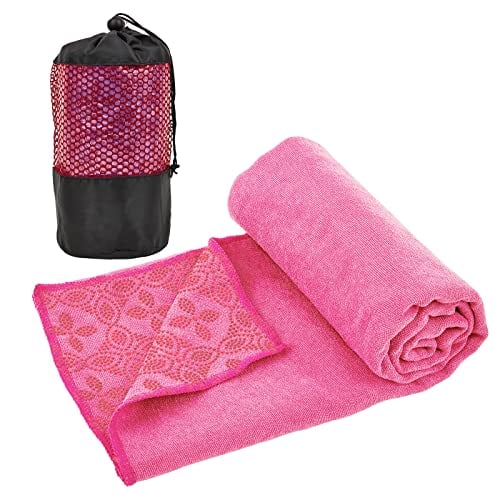 Yuilgdo Yoga Towels, Non Slip Hot Yoga Mat Towel with Grip Dots,Super-Absorbent Soft Microfiber Yoga Blanket for Pilates, Fitness and Workout 72inch x 24inch