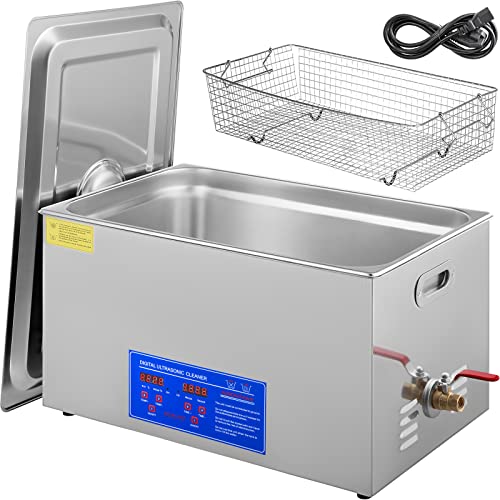 VEVOR 30L Industrial Ultrasonic Cleaner with Digital Timer&Heater 40kHz Professional Large Ultrasonic Cleaner Total 1200W for Wrench Tools Industrial Parts Mental Instrument Apparatus Cleaning