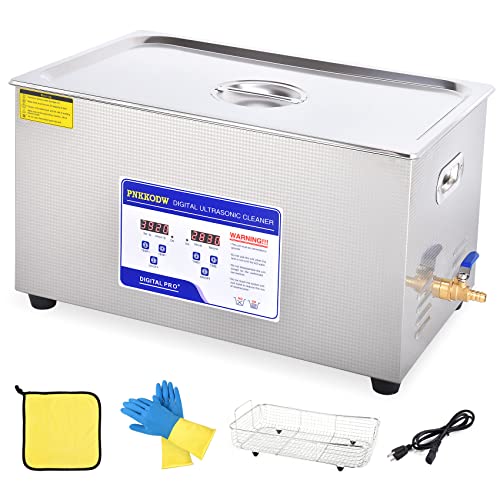 PNKKODW Professional Ultrasonic Cleaner 30L Lab Sonic Cleaner Ultrasonic Parts Cleaner with Digital Timer and Heater for Jewelry Rings Diamond Watch Glasses Small Dental Instrument