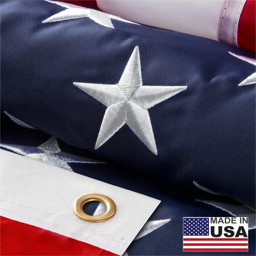 American flag 2x3 Ft Made in USA, Thicken American Flags for Outside 2x3, Heavy Duty Durable US Flag, Fade Resistant American Flags for Outside, USA Flag with Embroidered Stars